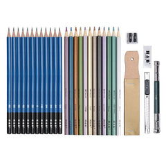 71 pcs Set Drawing Sketch Pencils Charcoal Graphite Watercolor Metallic Colored Pencil