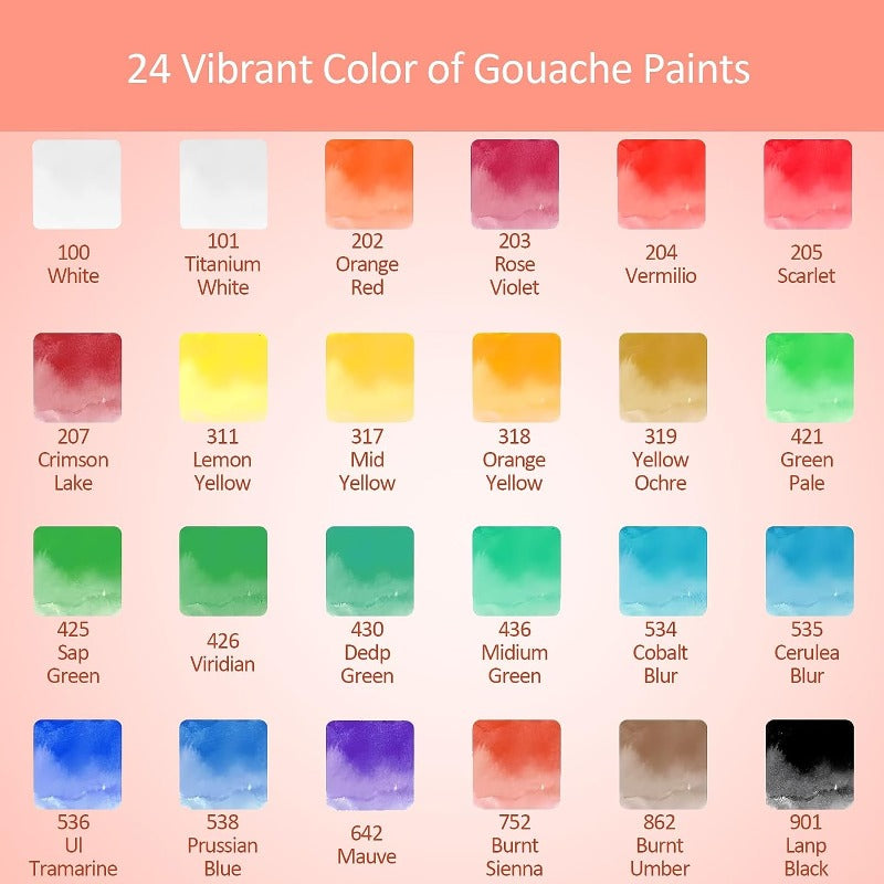Colorful Gouache Paint Set Non-Toxic Washable