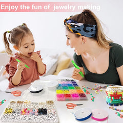 7200 Clay Beads Bracelet Making Kit Polymer Beads with Charms Gifts