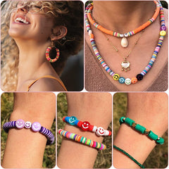 7200 Clay Beads Bracelet Making Kit Polymer Beads with Charms Gifts