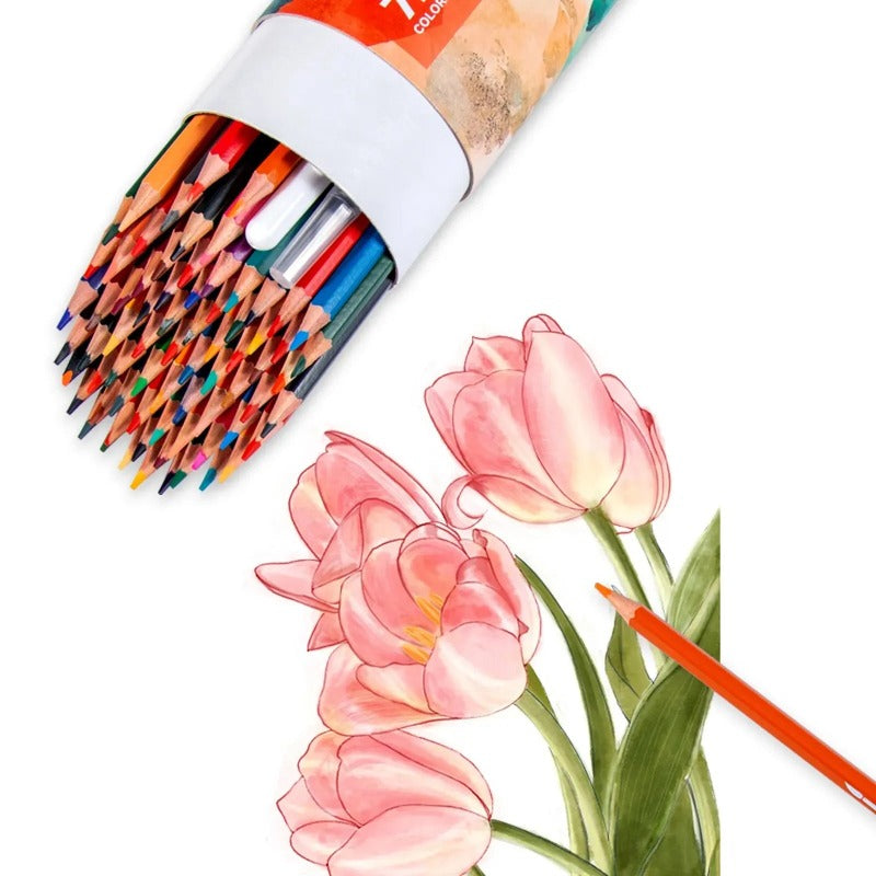 72 Colors Color Pencil Painting Set With Brush Pen