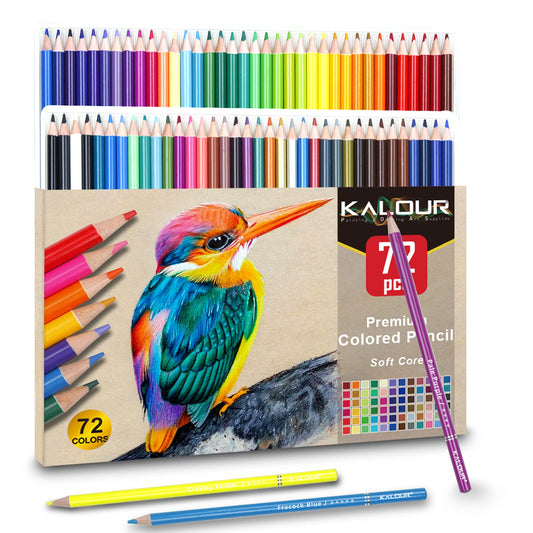 72 Count Colored Pencils Soft Core Colored Pencils Set For Adult Coloring Books