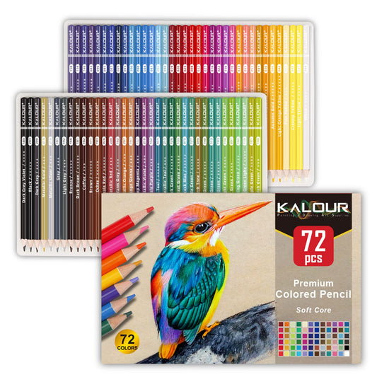 72 Count Colored Pencils Soft Core Colored Pencils Set For Adult Coloring Books