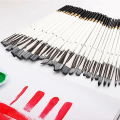 7 Pcs Sets Nylon Hair Oil Painting Brush Aluminum Tube