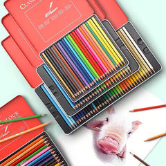 Oil Pencil Set Profressional Wooden Drawing Colored Pencils