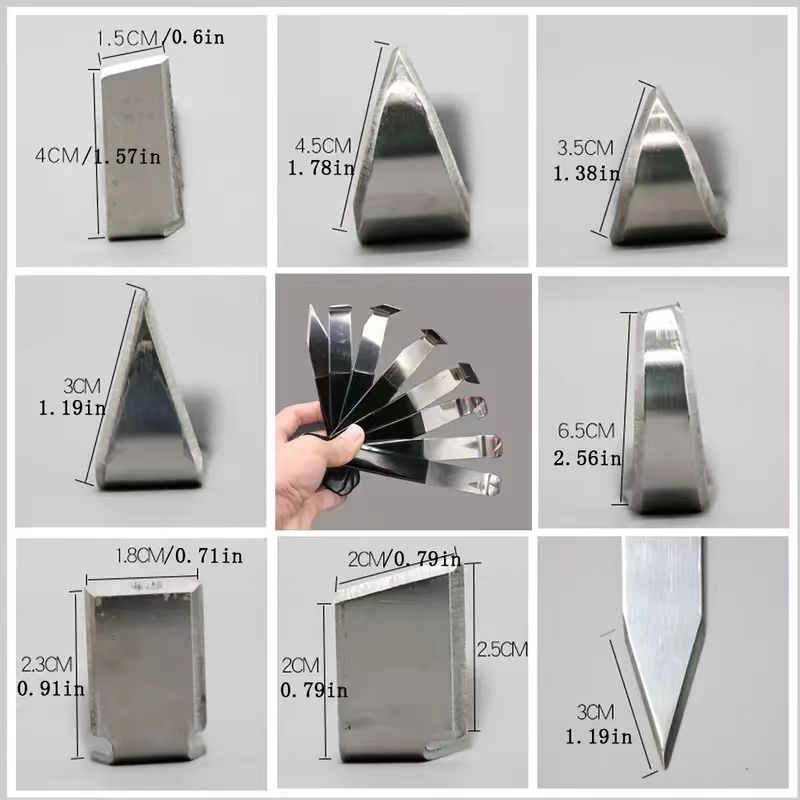 8pcs Set Stainless Steel Pottery Clay Tools Plaster Retouching Knife Clay Sculpture Fingertip Ceramic Retouching Knife Carving Scraper - honeylives