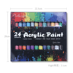 35Pcs 24 Colors Acrylic Paint Set With 10 Brushes