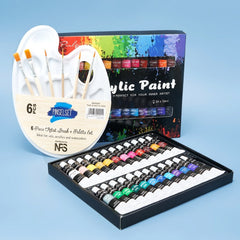 24 Colors 12ml Acrylic Paint Set With Brush Art Supplies