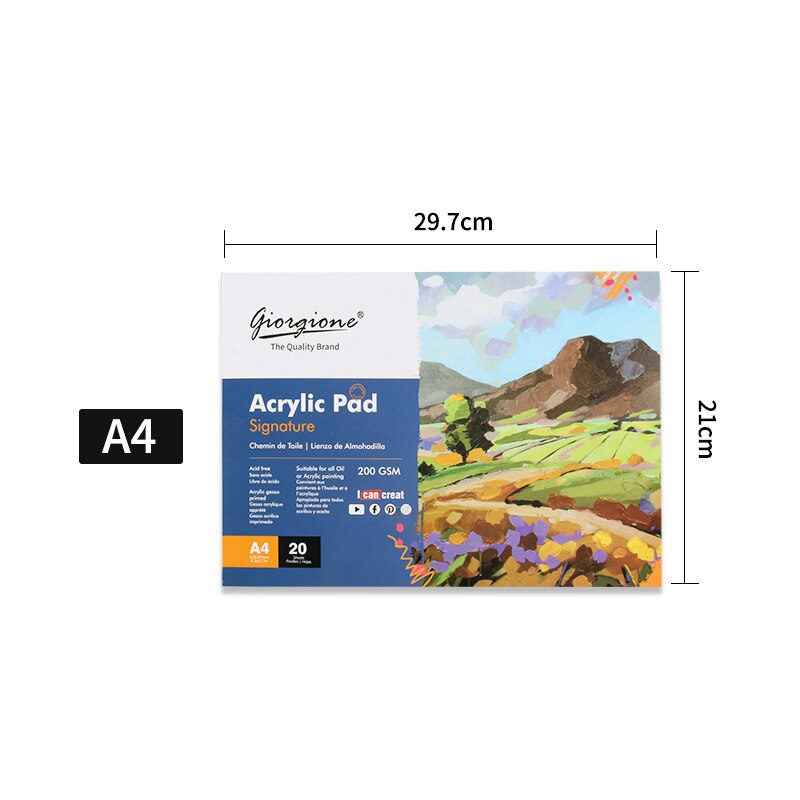 Acrylic paint book 20 Sheets Professional Oil Painting Paper