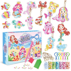 5D Unicorn Donut Diamond Painting Kit With Keychains