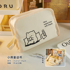 Big Capacity Pencil Case Mesh Compartments Large Pencil Pouch Pen Bag