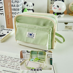 Big Capacity Pencil Case Mesh Compartments Large Pencil Pouch Pen Bag