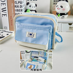 Big Capacity Pencil Case Mesh Compartments Large Pencil Pouch Pen Bag