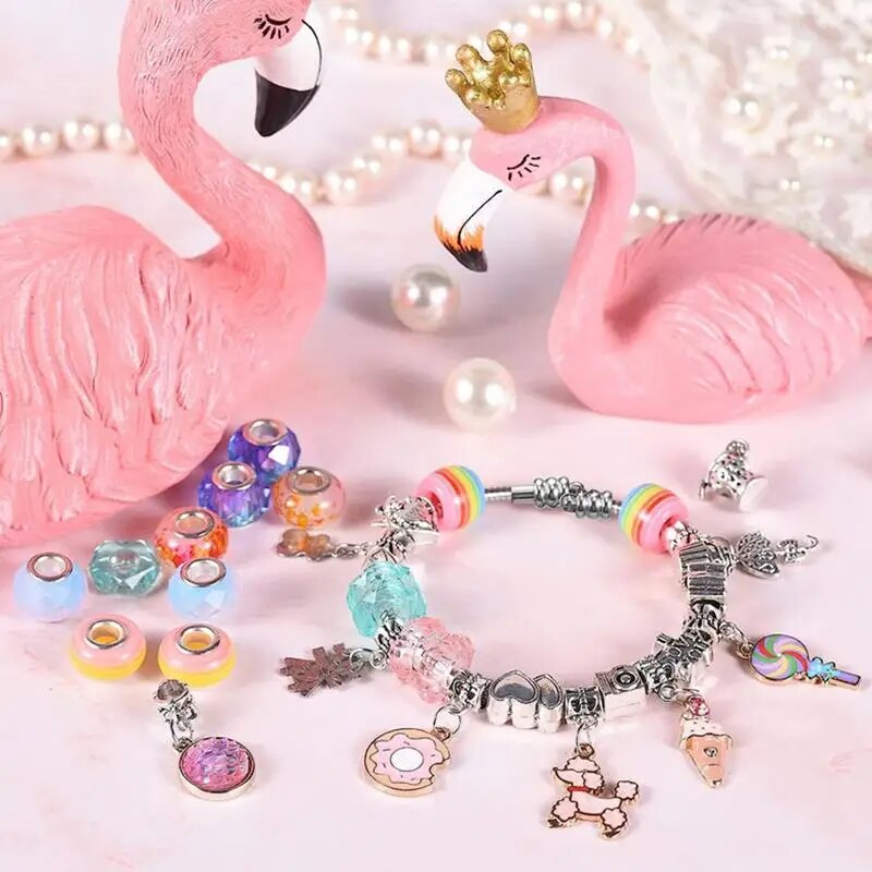 Girls Charm Bracelet Making Kit Mermaid Jewelry Supplies Make Set