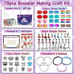 79pcs Set Charm Bracelet Making Kit Jewelry Making Kit