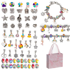 Charm Bracelet Necklace Making Kit with Jewelry Organizer Box