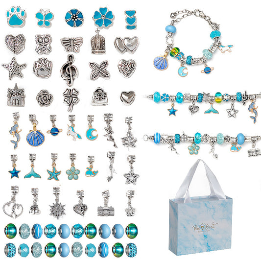 Charm Bracelet Necklace Making Kit with Jewelry Organizer Box