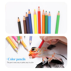 Children Art Painting Set With Marker Watercolor Paint Crayon Colored Pencil