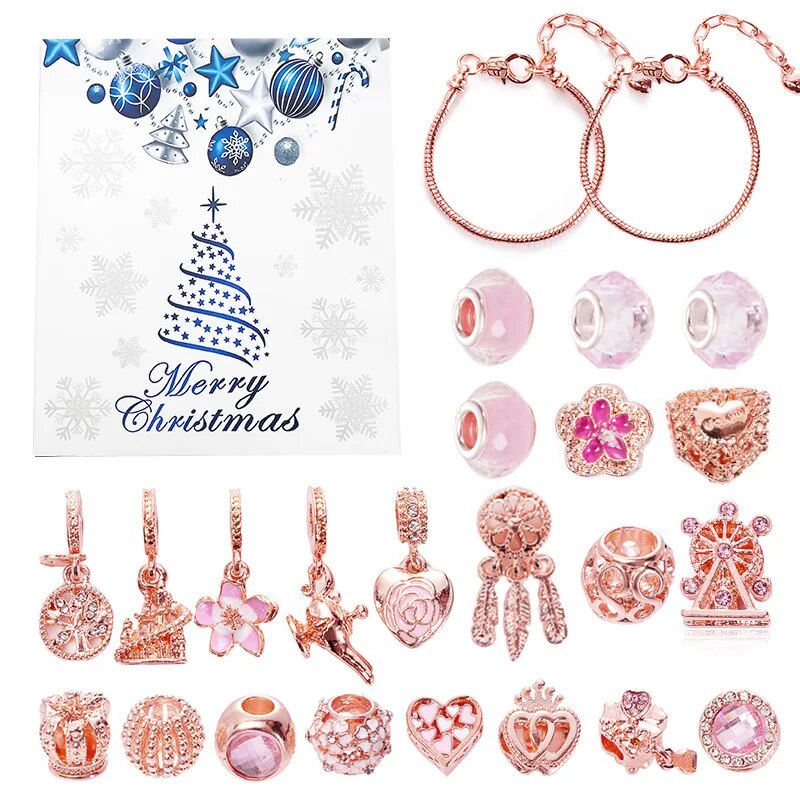 Christmas Advent Calendar Bracelet Christmas Countdown DIY Jewelry Making Kit
