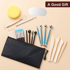 Clay Tools Kit 31 pcs Set Red Pottery Tools Practical Polymer Clay Sculpting Tools Kit