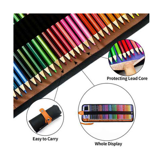 Professional Colored Pencil Set 72 Color Oil Color Pencil Roller Curtain Set