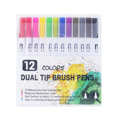 FineLiner Dual Tip Brush Pen Set Colorful Ink Colored Atr Marker Set