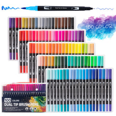 FineLiner Dual Tip Brush Pen Set Colorful Ink Colored Atr Marker Set