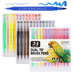 FineLiner Dual Tip Brush Pen Set Colorful Ink Colored Atr Marker Set