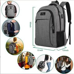 Computer Backpack  Large Capacity Multifunctional Business USB Charging Waterproof Backpack