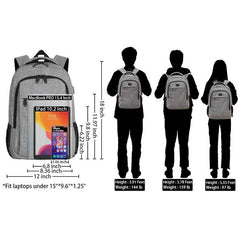 Computer Backpack  Large Capacity Multifunctional Business USB Charging Waterproof Backpack