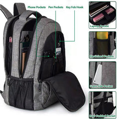 Computer Backpack  Large Capacity Multifunctional Business USB Charging Waterproof Backpack