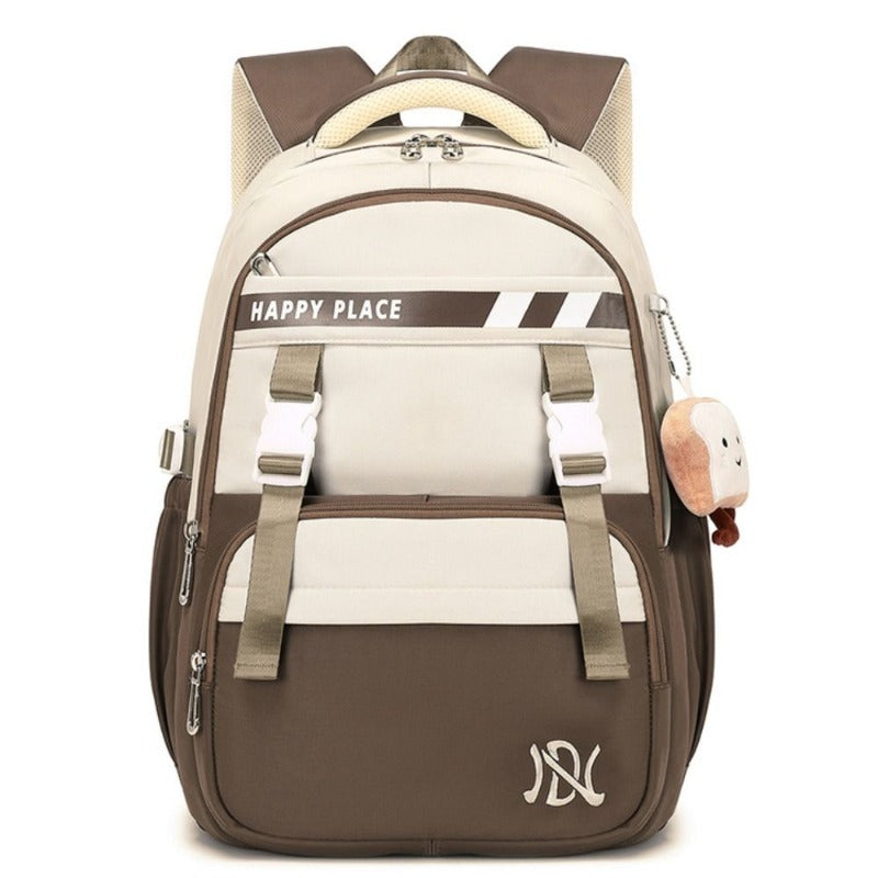 High Capacity Polyester Backpack Simple Durable Resistant To Dirt School Bag