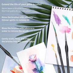 Detailing Brush Set 10pcs Artist Fine Tips Paint Brushes Set