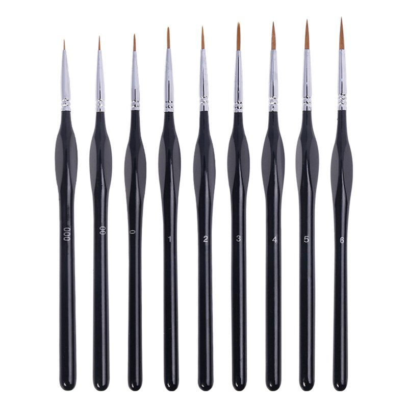 Detailing Brush Set 9pcs Artist Fine Tips Paint Brushes Set