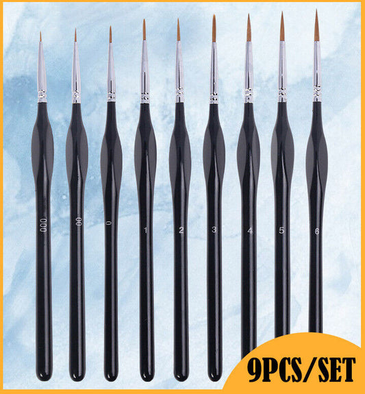 Detailing Brush Set 9pcs Artist Fine Tips Paint Brushes Set