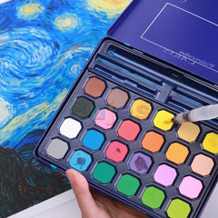 Solid Watercolor Paint Set With Tin Box Drawing Art Supplies