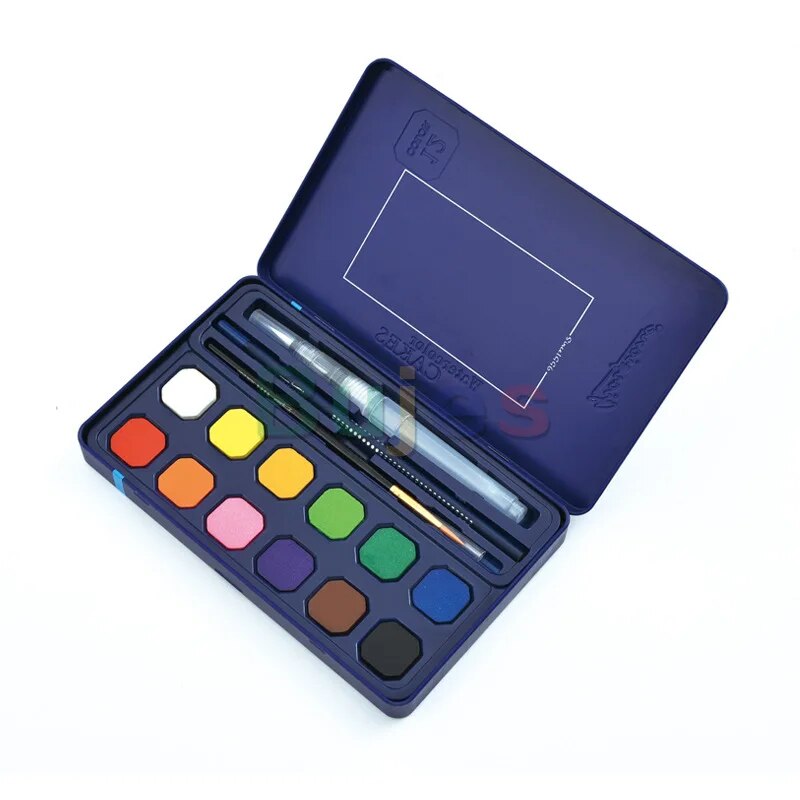 Solid Watercolor Paint Set With Tin Box Drawing Art Supplies
