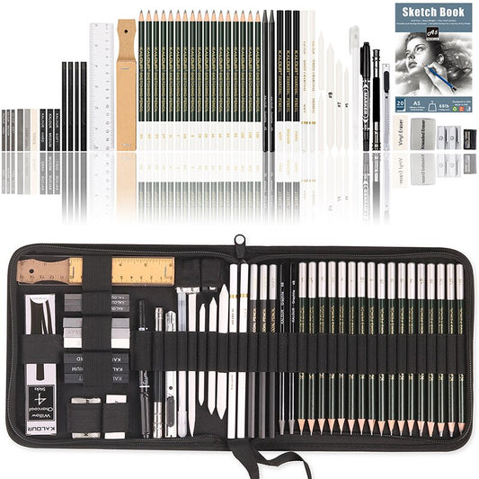 54Pcs Drawing Sketch Pencils Set Wood Pencil Tool Kit