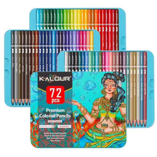 72pcs Oil Colored Pencils Set Soft Core Lead Vibrant Colors Pencil Set