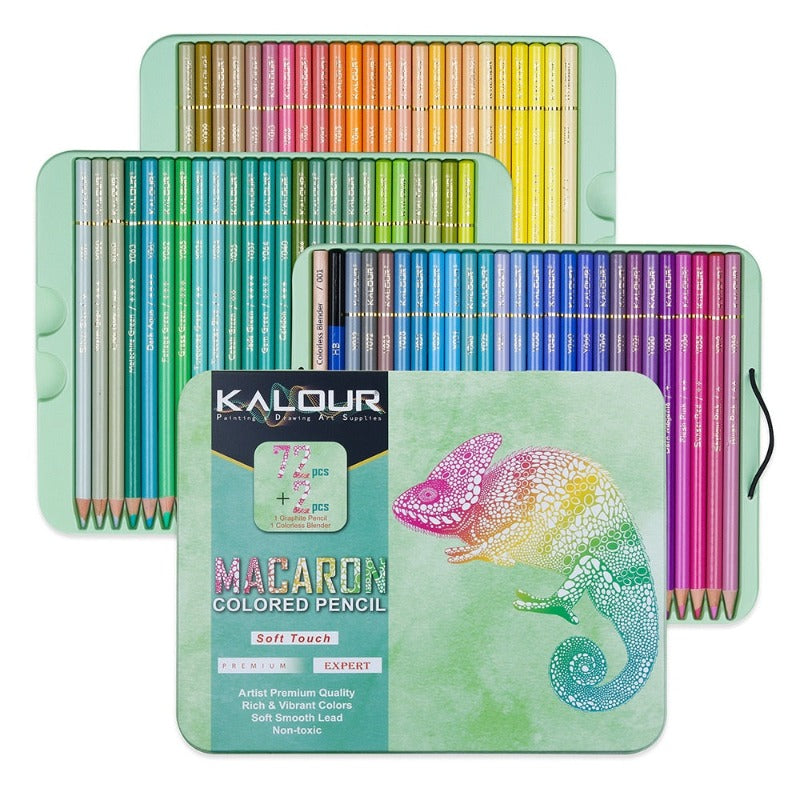 Macaron Colored Pencils 72 Colors Set  Adults Kids Drawing Sketching Shading Coloring Pen