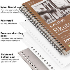 2pcs Professional Drawing Sketchbook 9*12inch100 Sheet