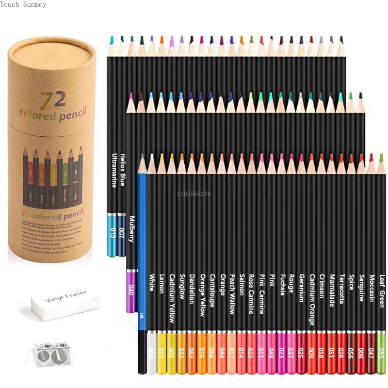 72 Colors Wooden Colored Pencils Set Oil Colors Pencil Set