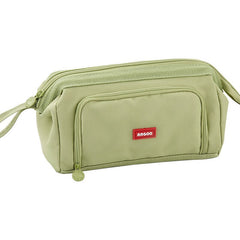 Large Capacity Multifunctional Pencil Bags Double Layer Canvas Portable Stationery Box
