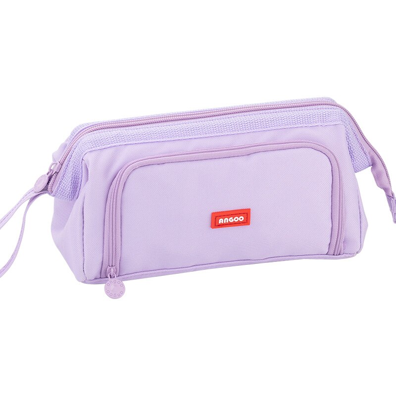 Large Capacity Multifunctional Pencil Bags Double Layer Canvas Portable Stationery Box