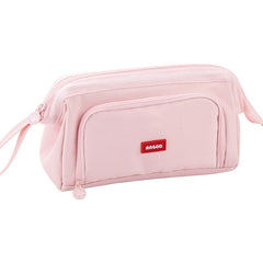 Large Capacity Multifunctional Pencil Bags Double Layer Canvas Portable Stationery Box