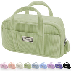 Extra Big Pencil Bag with 5 Compartments, Pen Bag Wide Opening, Soft Corduroy Pencil Pouch Organizer with Zipper