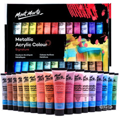 Premium Metallic Acrylic Paint Set 12/24Colors Acrylic Paint Set 36ml