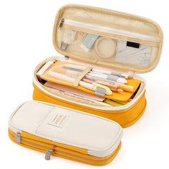 Minimalist Style Pencil Bag Large Capacity Canvas Classic Pen Bag With Zipper