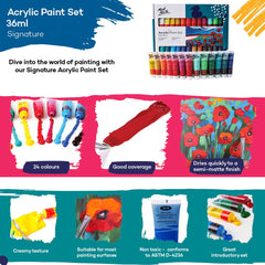 Waterproof Acrylic Paint Set 18/24/36/48 Colors 36ml