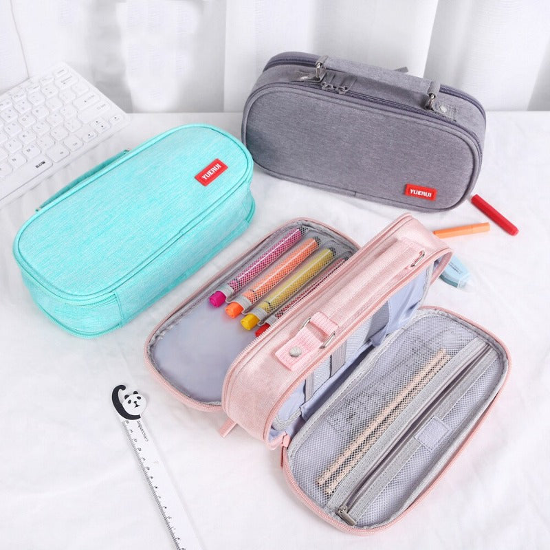Multi Layer Pencil Bag Cosmetic Brush Tool Makeup Bag With Zipper